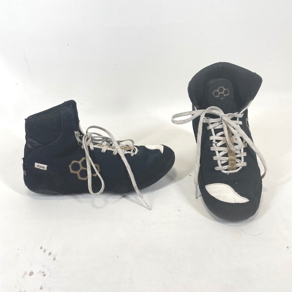 Rudis Colt Wrestling Shoes Mens 6.5 Black White High Top CLT-0018-BG-06-5
